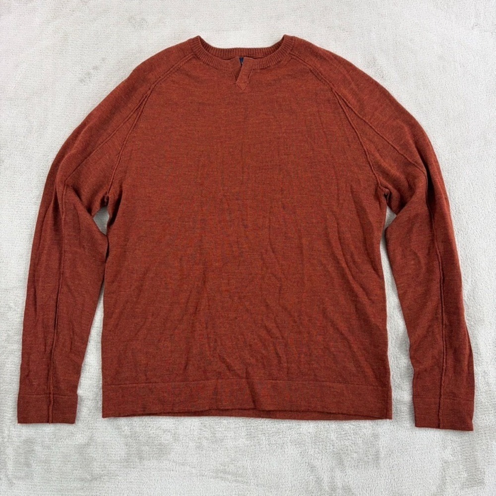 GOOD MAN BRAND MVP Slim Fit Notch Neck Wool Sweater in Rust Men Medium NWOT $185